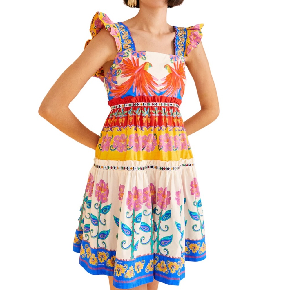 Farm Rio Vivid Garden Mini Dress